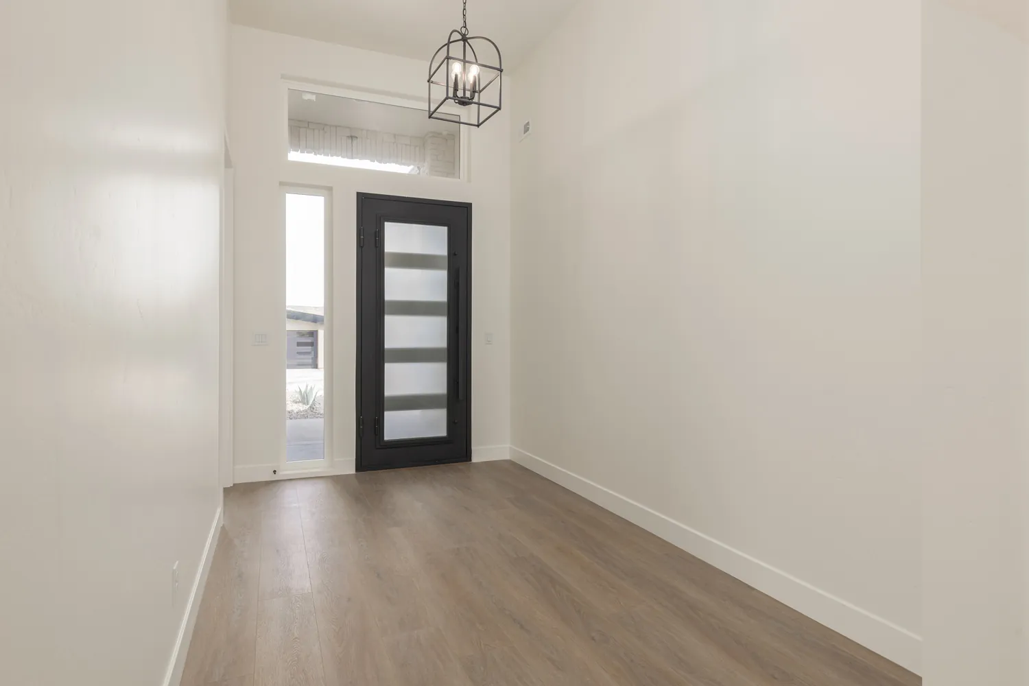 Entry with a glass-panel front door