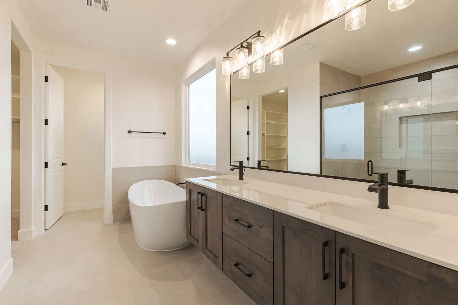 Primary bathroom with a freestanding tub