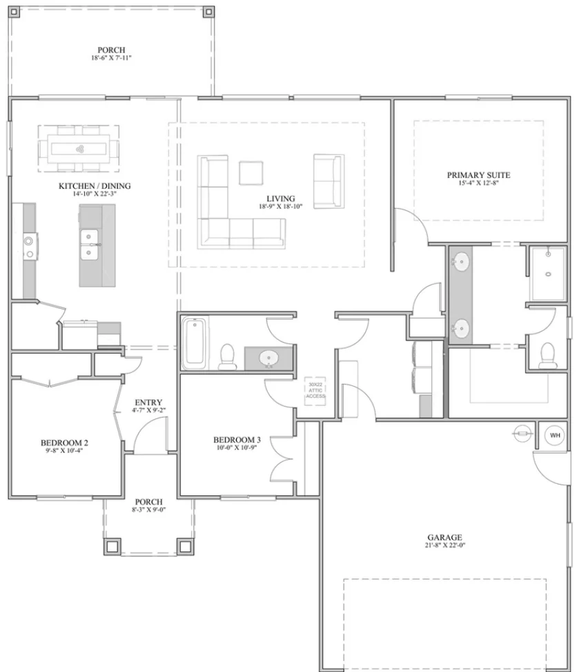 Floor plan drawing of the Cypress