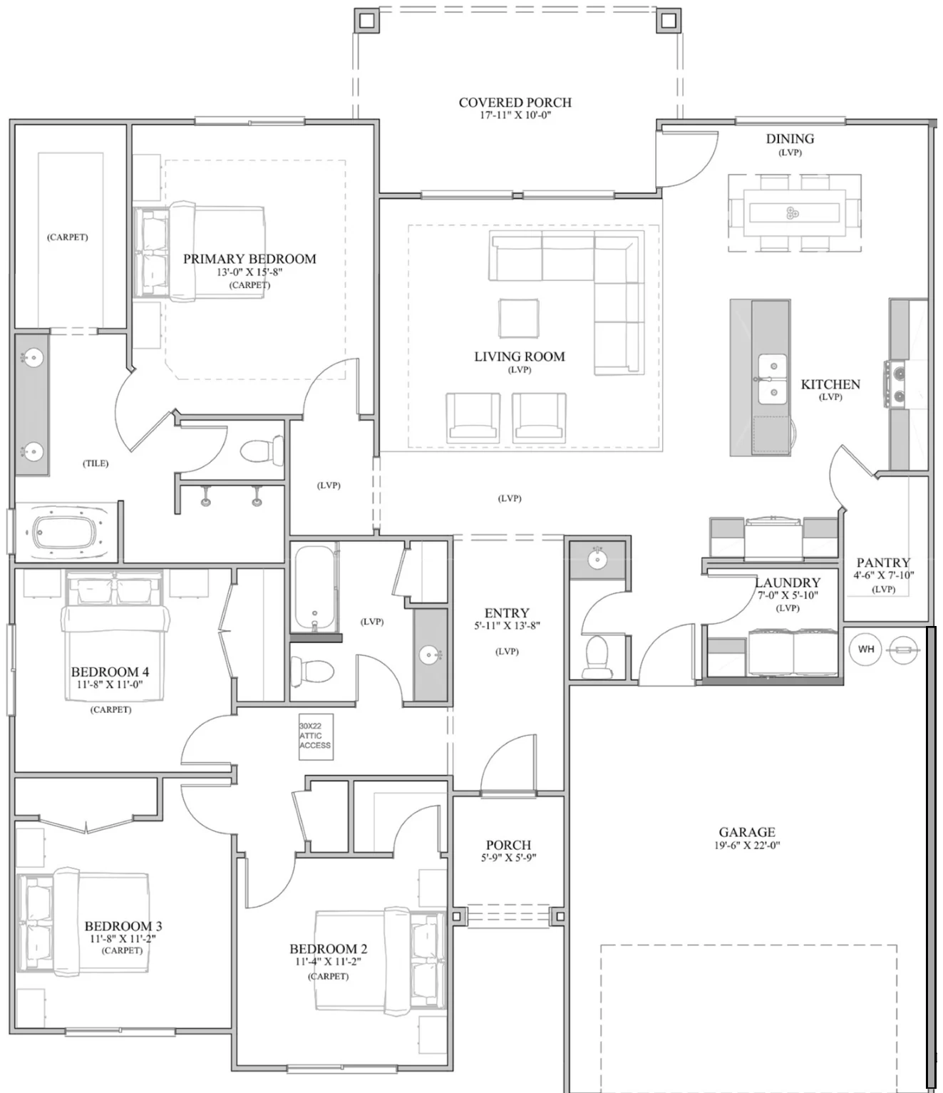 Floor plan drawing of the Feldspar
