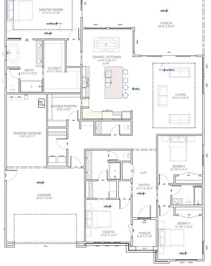 Floor plan drawing of the Grandstaff