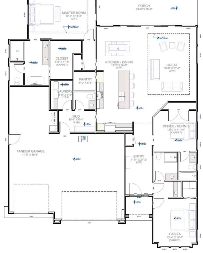 Floor plan drawing of the Kanarra