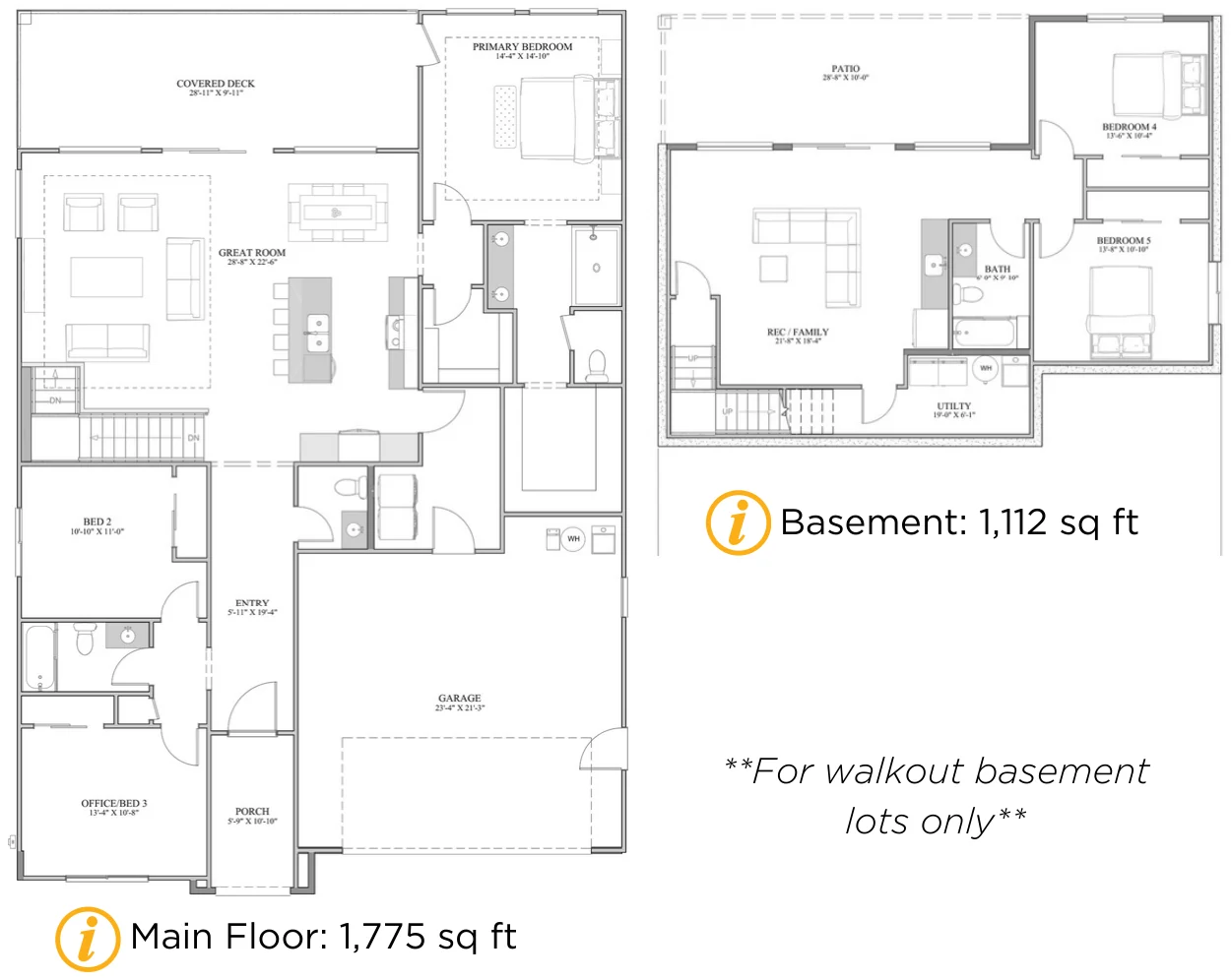 Floor plan drawing of the Kayenta
