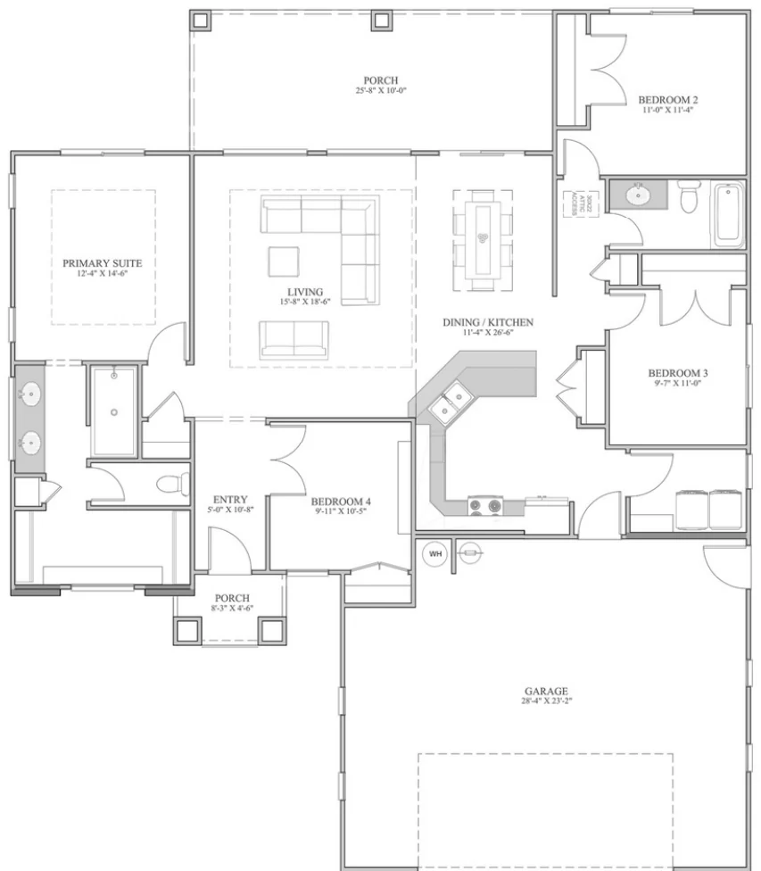 Floor plan drawing of the Riverside