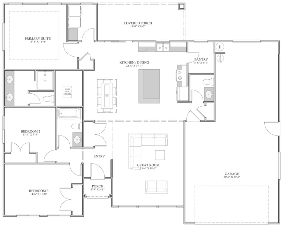 Floor plan drawing of the Sentinel