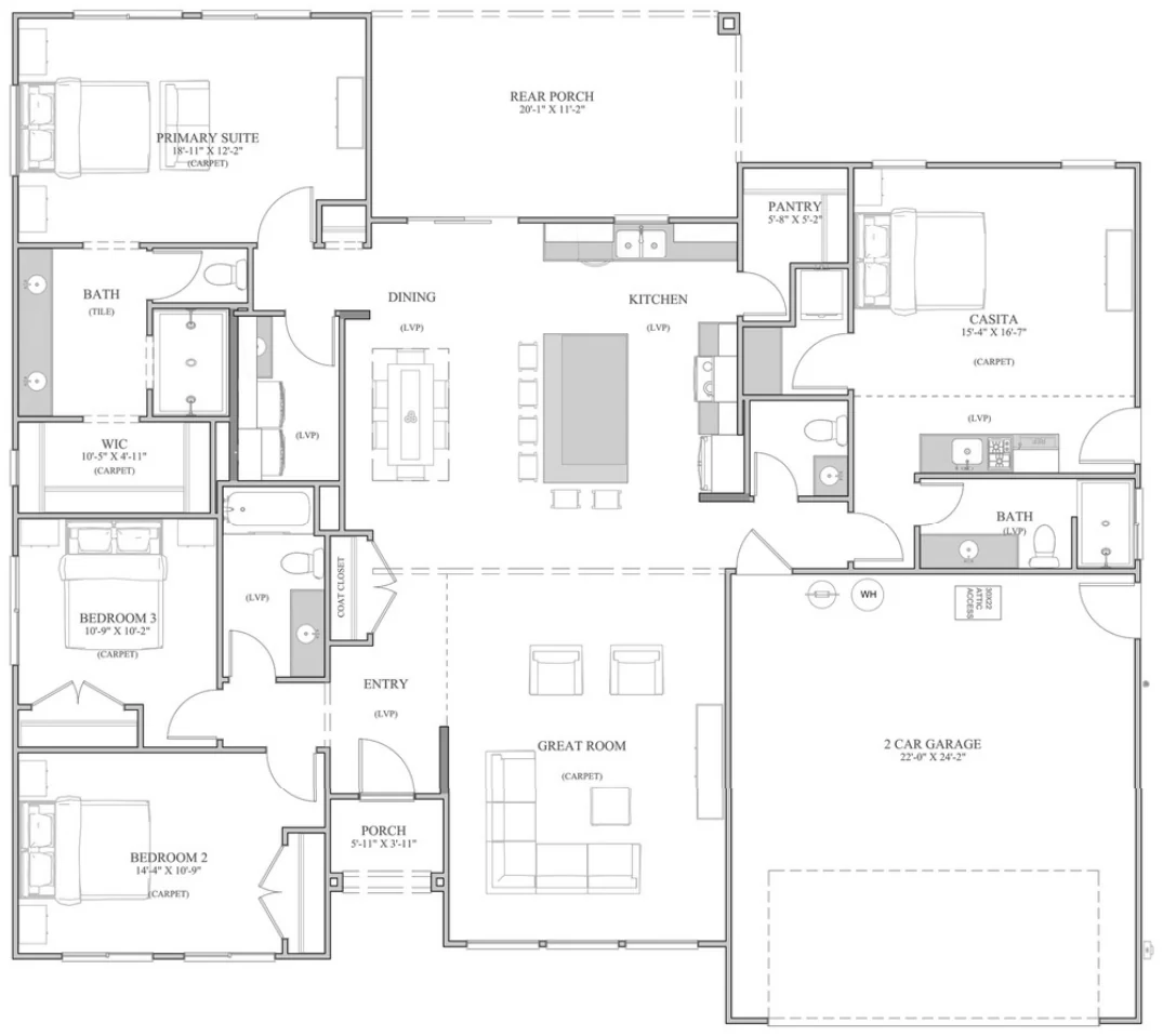 Floor plan drawing of the Sentinel II