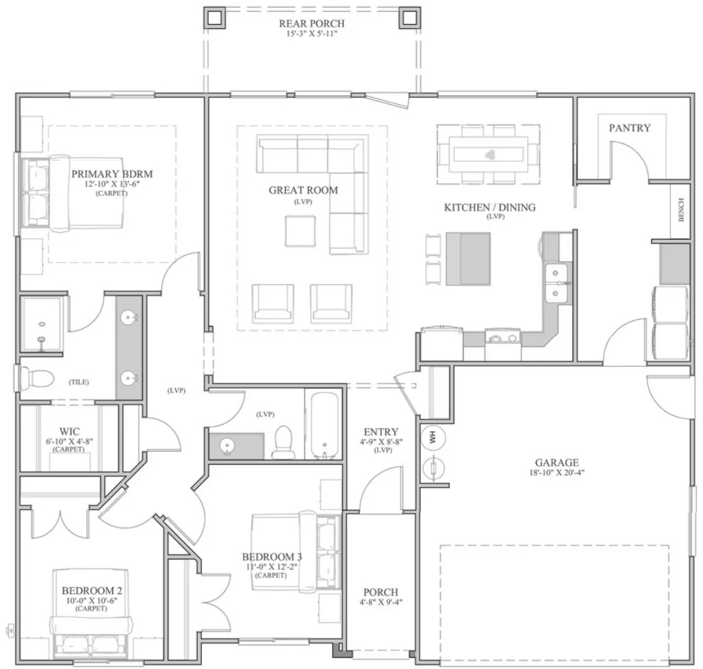 Floor plan drawing of the Slate