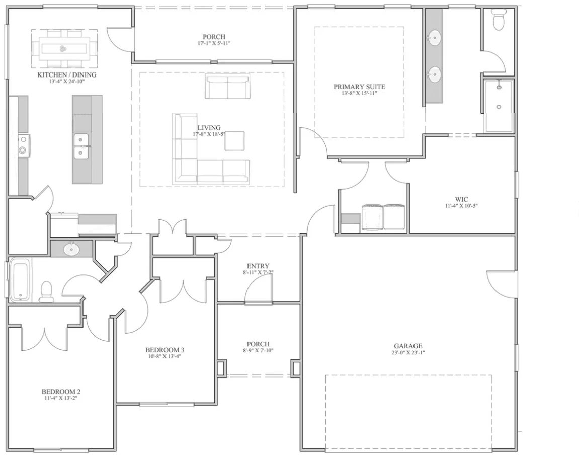 Floor plan drawing of the Sycamore