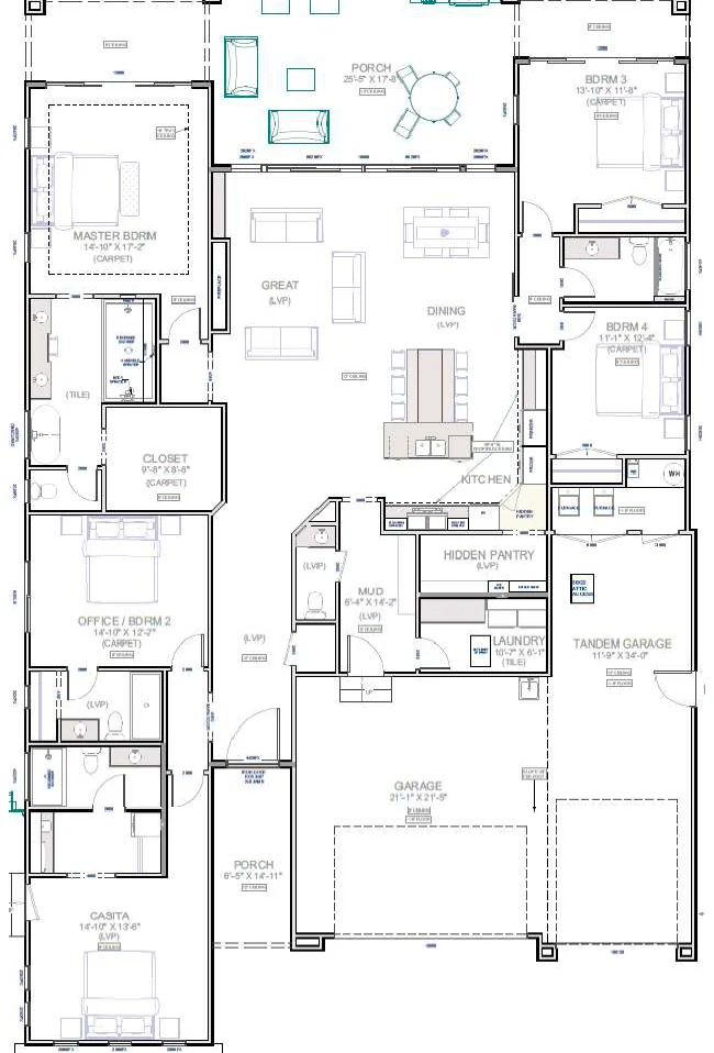 Floor plan drawing of the Tempi